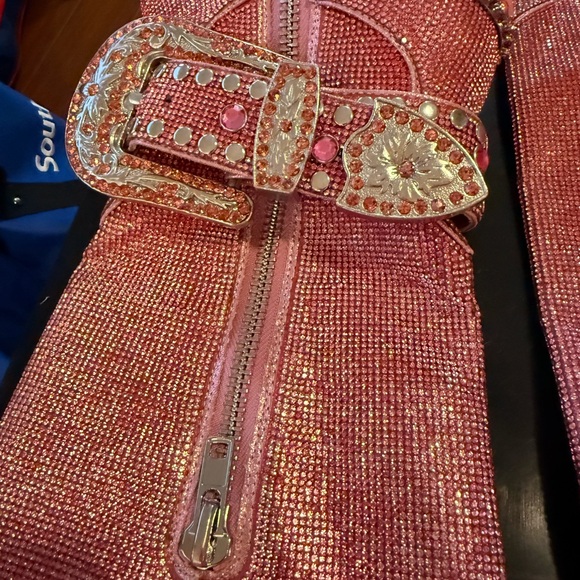 (Out of Stock Online) Dolls Kill-Pink SHERIFF Shine Knee High Cowboy Boots - Picture 8 of 16